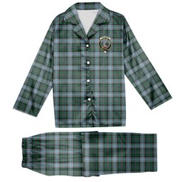 ScotsTee Shop Scottish Alexander of Menstry Hunting Crest Tartan Pajama Satin Velvet Flannel Pajama Set