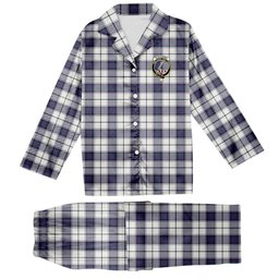 ScotsTee Shop Scottish Alexander of Menstry Dress Modern Crest Tartan Pajama Satin Velvet Flannel Pajama Set