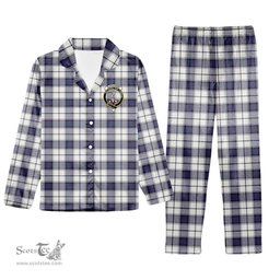 ScotsTee Shop Scottish Alexander of Menstry Dress Modern Crest Tartan Pajama Satin Velvet Flannel Pajama Set