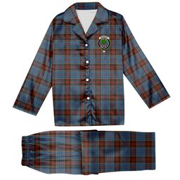 ScotsTee Shop Scottish Anderson MacGregor Hastie 1 Crest Tartan Pajama Satin Velvet Flannel Pajama Set