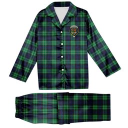 ScotsTee Shop Scottish Abercrombie SC Crest Tartan Pajama Satin Velvet Flannel Pajama Set