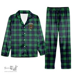 ScotsTee Shop Scottish Abercrombie SC Crest Tartan Pajama Satin Velvet Flannel Pajama Set