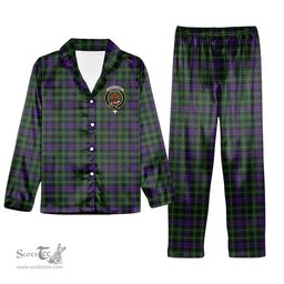 ScotsTee Shop Scottish Abercrombie Wilsons Crest Tartan Pajama Satin Velvet Flannel Pajama Set