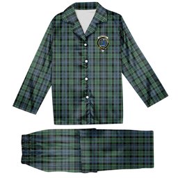 ScotsTee Shop Scottish Arbuthnott - TD Crest Tartan Pajama Satin Velvet Flannel Pajama Set