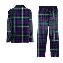 ScotsTee Shop Scottish Baillie Highland Society Modern Crest Tartan Pajama Satin Velvet Flannel Pajama Set