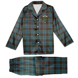 ScotsTee Shop Scottish Anderson Crest Tartan Pajama Satin Velvet Flannel Pajama Set