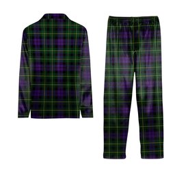 ScotsTee Shop Scottish Abercrombie Wilsons No 2-64 Crest Tartan Pajama Satin Velvet Flannel Pajama Set