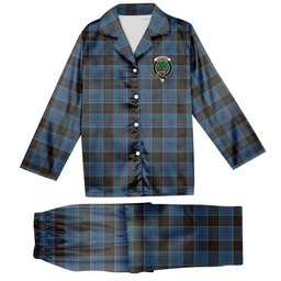 ScotsTee Shop Scottish Anderson MacGregor Hastie 2 Crest Tartan Pajama Satin Velvet Flannel Pajama Set