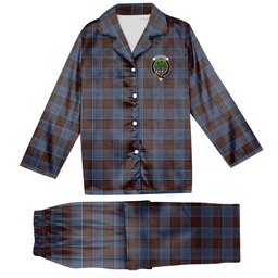 ScotsTee Shop Scottish Anderson STS Crest Tartan Pajama Satin Velvet Flannel Pajama Set