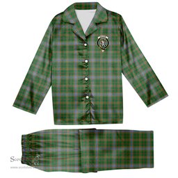 ScotsTee Shop Scottish Balfour Hunting Ancient Crest Tartan Pajama Satin Velvet Flannel Pajama Set