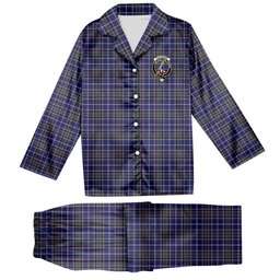 ScotsTee Shop Scottish Alexander of Menstry Crest Tartan Pajama Satin Velvet Flannel Pajama Set