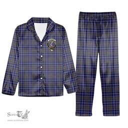 ScotsTee Shop Scottish Alexander of Menstry Crest Tartan Pajama Satin Velvet Flannel Pajama Set