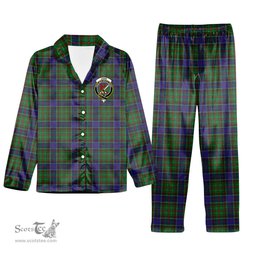 ScotsTee Shop Scottish Adam Crest Tartan Pajama Satin Velvet Flannel Pajama Set