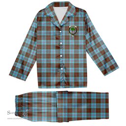 ScotsTee Shop Scottish Anderson Ancient Crest Tartan Pajama Satin Velvet Flannel Pajama Set