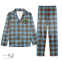 ScotsTee Shop Scottish Anderson Ancient Crest Tartan Pajama Satin Velvet Flannel Pajama Set