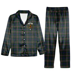 ScotsTee Shop Scottish Alison Crest Tartan Pajama Satin Velvet Flannel Pajama Set