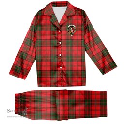ScotsTee Shop Scottish Adair Crest Tartan Pajama Satin Velvet Flannel Pajama Set