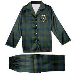 ScotsTee Shop Scottish Aiton Crest Tartan Pajama Satin Velvet Flannel Pajama Set