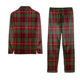 ScotsTee Shop Scottish Ainslie Modern Crest Tartan Pajama Satin Velvet Flannel Pajama Set