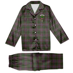 ScotsTee Shop Scottish Anderson of Kinneddar Hunting Crest Tartan Pajama Satin Velvet Flannel Pajama Set