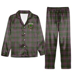 ScotsTee Shop Scottish Anderson of Kinneddar Hunting Crest Tartan Pajama Satin Velvet Flannel Pajama Set