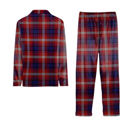 ScotsTee Shop Scottish Ainslie Crest Tartan Pajama Satin Velvet Flannel Pajama Set