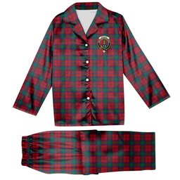 ScotsTee Shop Scottish Affleck Crest Tartan Pajama Satin Velvet Flannel Pajama Set