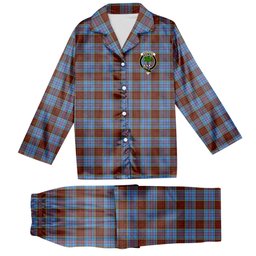 ScotsTee Shop Scottish Anderson Modern Crest Tartan Pajama Satin Velvet Flannel Pajama Set