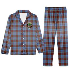 ScotsTee Shop Scottish Anderson Modern Crest Tartan Pajama Satin Velvet Flannel Pajama Set