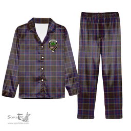 ScotsTee Shop Scottish Anderson W L Anderson, Stirling Crest Tartan Pajama Satin Velvet Flannel Pajama Set