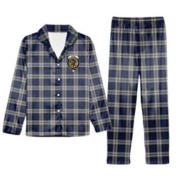 ScotsTee Shop Scottish Baird Dress Crest Tartan Pajama Satin Velvet Flannel Pajama Set