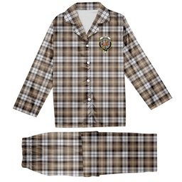 ScotsTee Shop Scottish Baillie Dress Modern Clan Crest Tartan Pajama Satin Velvet Flannel Pajama Set