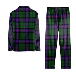 ScotsTee Shop Scottish Armstrong Modern Crest Tartan Pajama Satin Velvet Flannel Pajama Set