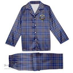 ScotsTee Shop Scottish Alexander of Menstry Ancient Crest Tartan Pajama Satin Velvet Flannel Pajama Set