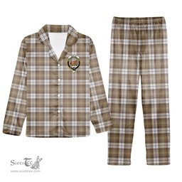 ScotsTee Shop Scottish Baillie Dress Ancient Clan Crest Tartan Pajama Satin Velvet Flannel Pajama Set