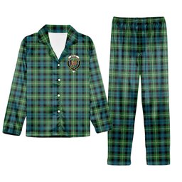 ScotsTee Shop Scottish Baillie of Polkemmet Ancient Crest Tartan Pajama Satin Velvet Flannel Pajama Set
