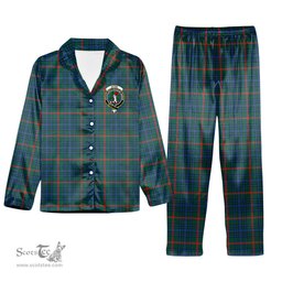 ScotsTee Shop Scottish Aiton Modern Crest Tartan Pajama Satin Velvet Flannel Pajama Set