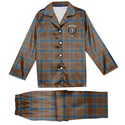 ScotsTee Shop Scottish Balfour Ancient Crest Tartan Pajama Satin Velvet Flannel Pajama Set