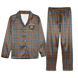 ScotsTee Shop Scottish Balfour Ancient Crest Tartan Pajama Satin Velvet Flannel Pajama Set