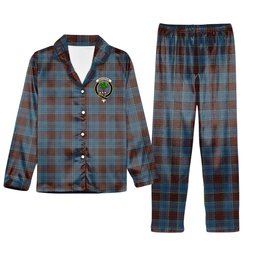 ScotsTee Shop Scottish Anderson Paton Crest Tartan Pajama Satin Velvet Flannel Pajama Set