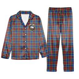 ScotsTee Shop Scottish Bethune Crest Tartan Pajama Satin Velvet Flannel Pajama Set