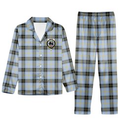 ScotsTee Shop Scottish Baxter of Balgavies Ancient Crest Tartan Pajama Satin Velvet Flannel Pajama Set