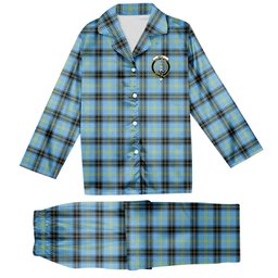 ScotsTee Shop Scottish Bell of the Borders Modern Crest Tartan Pajama Satin Velvet Flannel Pajama Set