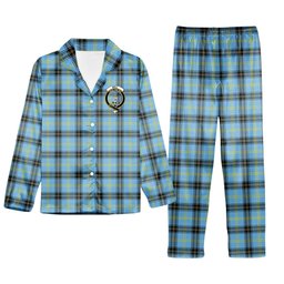 ScotsTee Shop Scottish Bell of the Borders Modern Crest Tartan Pajama Satin Velvet Flannel Pajama Set