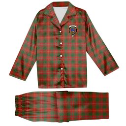 ScotsTee Shop Scottish Bruce County Ancient Crest Tartan Pajama Satin Velvet Flannel Pajama Set