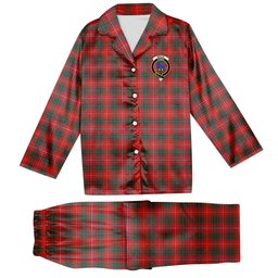 ScotsTee Shop Scottish Bruce County Modern Crest Tartan Pajama Satin Velvet Flannel Pajama Set
