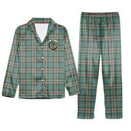 ScotsTee Shop Scottish Bisset Ancient Crest Tartan Pajama Satin Velvet Flannel Pajama Set