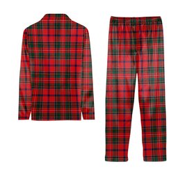 ScotsTee Shop Scottish Brown of Castledean (Broun of Castledean) Modern Crest Tartan Pajama Satin Velvet Flannel Pajama Set
