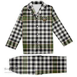 ScotsTee Shop Scottish Burns Check Ancient Crest Tartan Pajama Satin Velvet Flannel Pajama Set