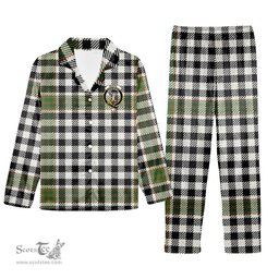 ScotsTee Shop Scottish Burns Check Ancient Crest Tartan Pajama Satin Velvet Flannel Pajama Set